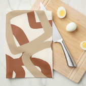 Square Tangle Burnt Sienna Cream Theedoek (Quarter Fold)