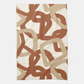 Square Tangle Burnt Sienna Cream Theedoek (Verticaal)