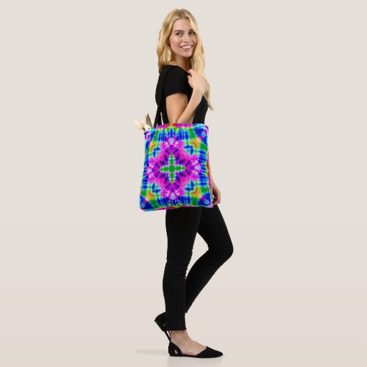 Square Tie Dye Canvas tas (Op model)