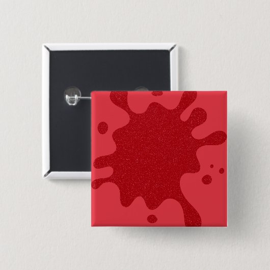 Square Tomato-Red Splatter Button –  (Voorkant /achterkant)