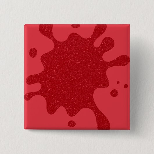 Square Tomato-Red Splatter Button – (Voorkant)