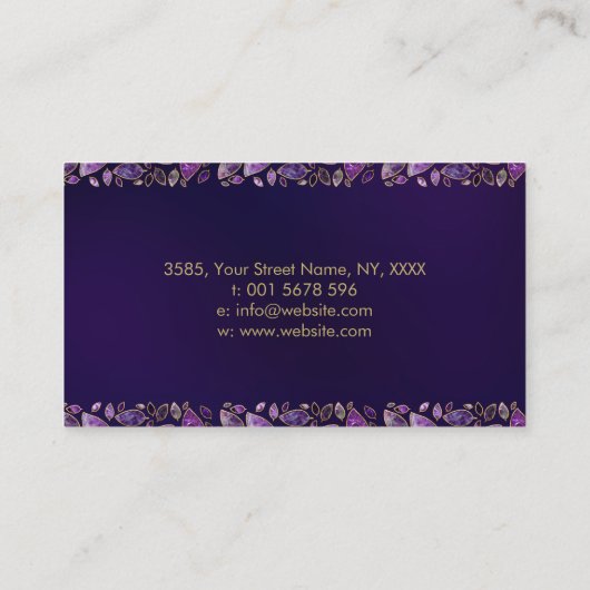 Square Tree of life - Amethyst and Fluorite Visitekaartje (Achterkant)