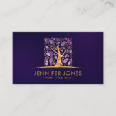 Square Tree of life - Amethyst and Fluorite Visitekaartje (Voorkant)