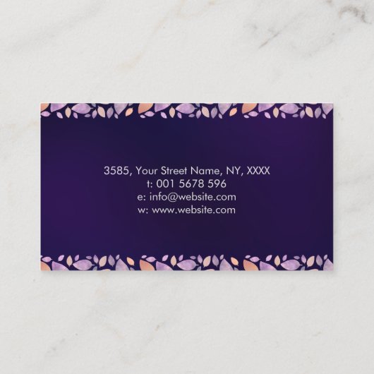 Square Tree of life - Charoite and Fluorite Visitekaartje (Achterkant)