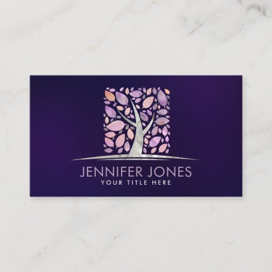 Square Tree of life - Charoite and Fluorite Visitekaartje (Voorkant)