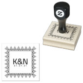 Square Triangle Mini Heart Initiaal Logo Wedding Rubberstempel (Gestempeld)