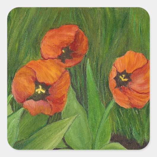 Square Tulip Sticker (Voorkant)
