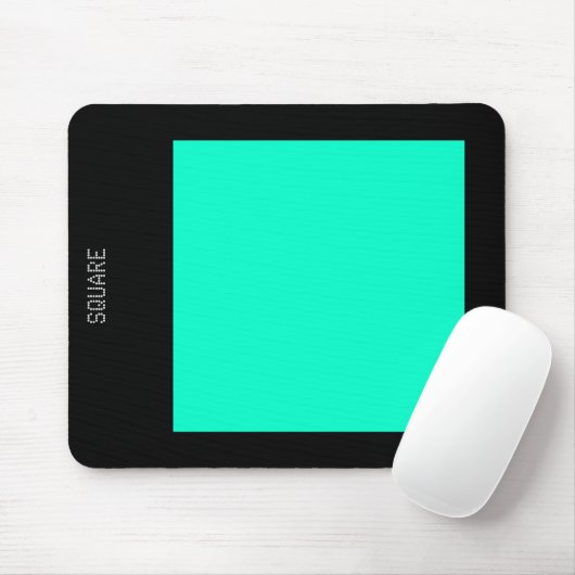 Square - Turquoise en White Muismat (Met muis)