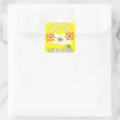 Square Turtle Love Yellow Stickers (Tas)