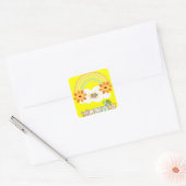 Square Turtle Love Yellow Stickers (Envelop)