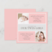 Square Twins Collage | Aankondiging geboorte (Voorkant / Achterkant)