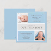 Square Twins Collage | Aankondiging geboorte (Voorkant / Achterkant)