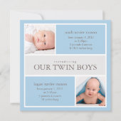 Square Twins Collage | Aankondiging geboorte (Voorkant)