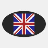 Square Union Jack Ovale Sticker (Voorkant)