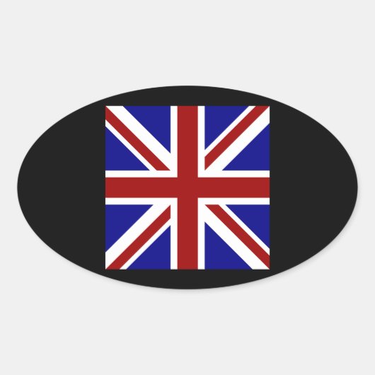 Square Union Jack Ovale Sticker (Voorkant)