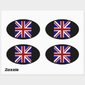 Square Union Jack Ovale Sticker (Vel)