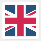 Square Union Jack Sticker met witte rand (Voorkant)