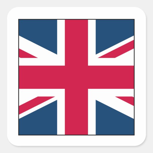 Square Union Jack Sticker met witte rand (Voorkant)