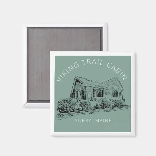 Square Viking Trail Cabin Koelkast Magnet (Voorkant / Achterkant)
