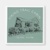 Square Viking Trail Cabin Koelkast Magnet (Voorkant)