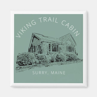 Square Viking Trail Cabin Koelkast Magnet