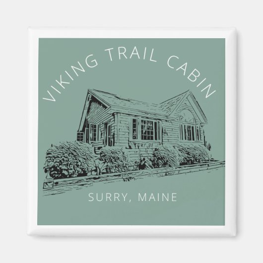 Square Viking Trail Cabin Koelkast Magnet (Voorkant)