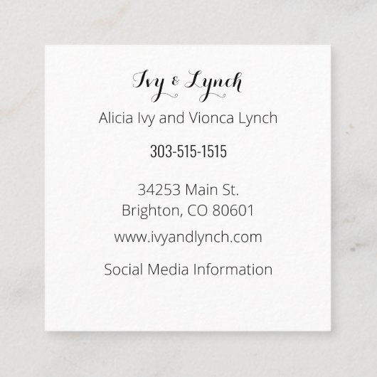 Square Visitekaartje Tropical Leaf (Achterkant)