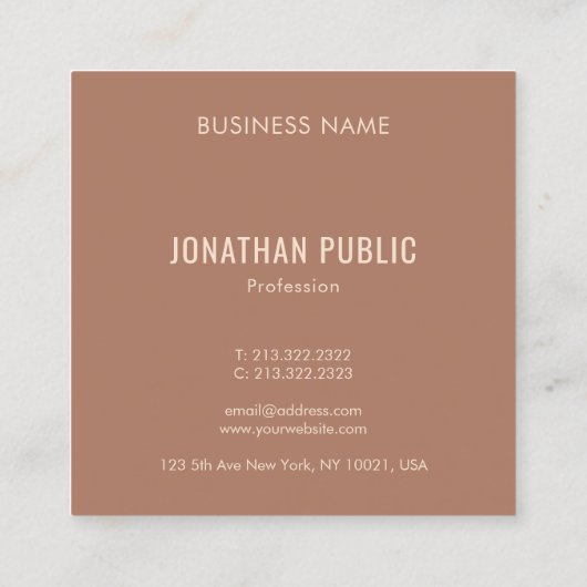 Square Visitekaartjes Monogram Initiaal Elegant (Achterkant)