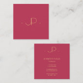 Square Visitekaartjes Monogram Modern Professional (Voorkant / Achterkant)