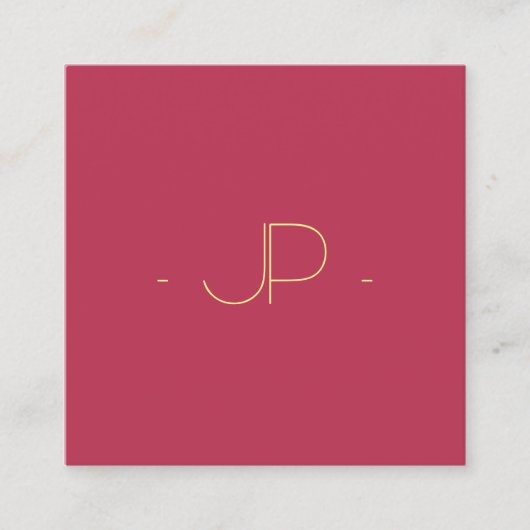 Square Visitekaartjes Monogram Modern Professional (Voorkant)