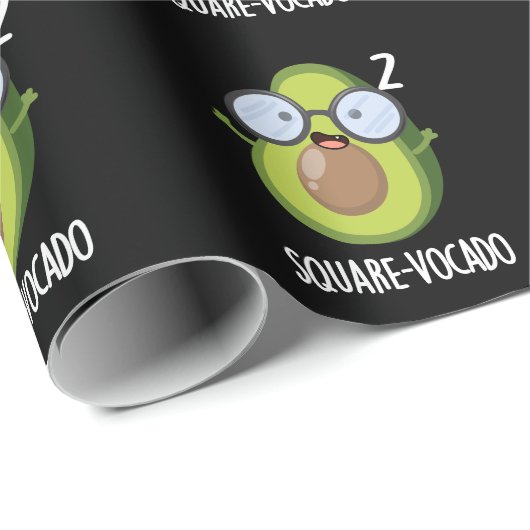 Square-vocado Funny Avocado Pun Dark BG Cadeaupapier (Rol Hoek)