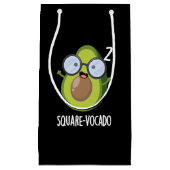 Square-vocado Funny Avocado Pun Dark BG Klein Cadeauzakje (Voorkant)