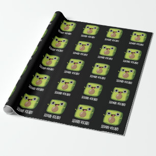 Square-vocado Grappige Avocado Puns Donker BG Cadeaupapier