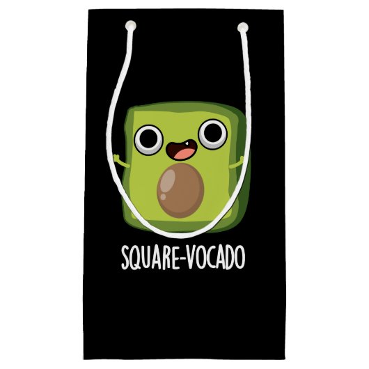 Square-vocado Grappige Avocado Puns Donker BG Klein Cadeauzakje (Voorkant)