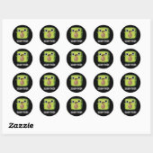 Square-vocado Grappige Avocado Puns Donker BG Ronde Sticker (Vel)