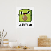 Square-vocado grappige avocado puns poster (Keuken)