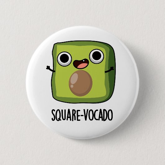 Square-vocado grappige avocado puns ronde button 5,7 cm (Voorkant)