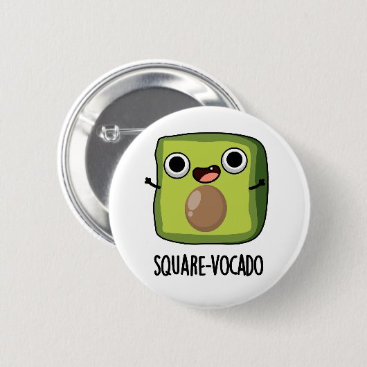 Square-vocado grappige avocado puns ronde button 5,7 cm (Voorkant /achterkant)
