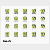 Square-vocado grappige avocado puns ronde sticker (Vel)