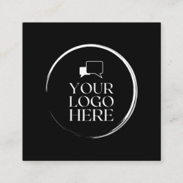 Square Voeg je eigen logo aangepaste cirkel zwart- Vierkante Visitekaartje