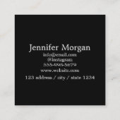 Square Voeg je eigen logo aangepaste cirkel zwart- Vierkante Visitekaartje (Achterkant)