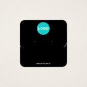 Square Voeg Logo Black Earring en Necklac Display Vierkante Visitekaartjes (Voorkant)