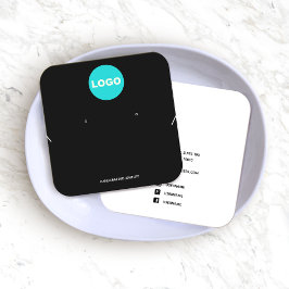 Square Voeg Logo Black Earring en Necklac Display  Vierkante Visitekaartjes