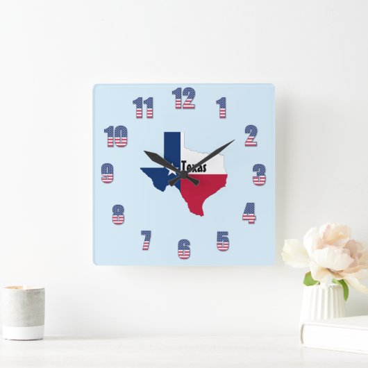 Square Wall Clock beroemd gemaakt door Texas Pride Vierkante Klok (Huis)