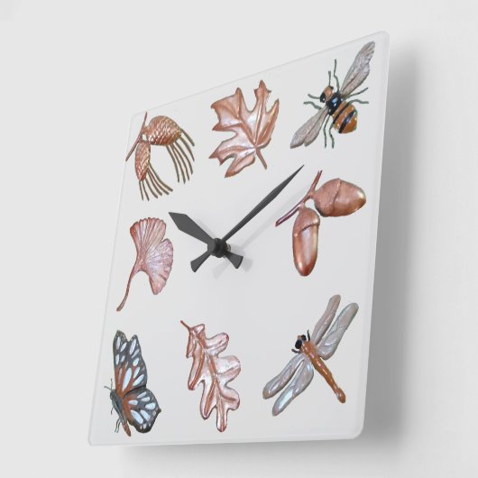 Square Wall Clock Nursery Natuur Vierkante Klok (Hoek)