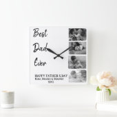 Square wall clock, personalized, father's day. vierkante klok (Huis)