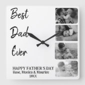 Square wall clock, personalized, father's day. vierkante klok (Voorkant)