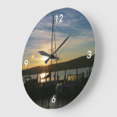 Square Wall Clock/Sailboten op Sunset Grote Klok (Hoek)