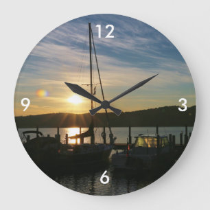 Square Wall Clock/Sailboten op Sunset Grote Klok