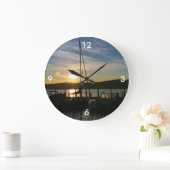Square Wall Clock/Sailboten op Sunset Grote Klok (Huis)